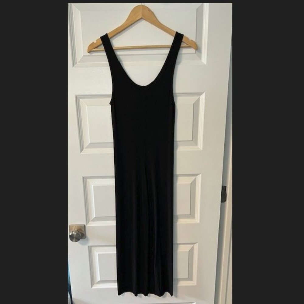 Enza Costa Rib Tank Dress in Black - Picture 3 of 4